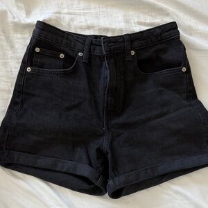 Zara Women's Black High-Rise Denim Shorts